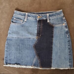 Arizoba Juniors Denim Mini Skirt in Light Blue and Dark Blue